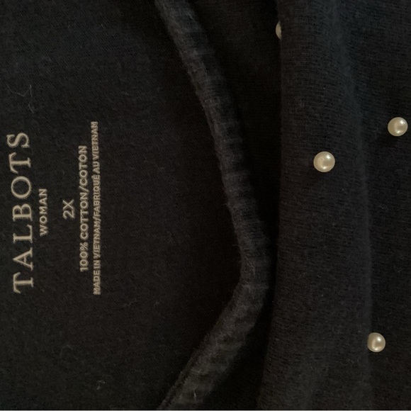 Talbots Navy Blouse with White Stripes and Dots, Plus Size 2X - Picture 8 of 8